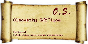 Olsovszky Sólyom névjegykártya